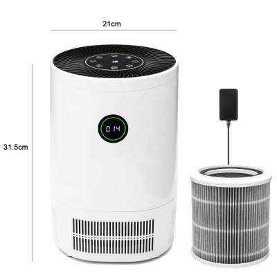 1A1A Desk Air Purifier True HEPA Filter Air Cleaner Smoke Dust Odor PM2.5 Eliminator for Allergiesc Pets Dander Smoke